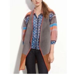 Clover Canyon Suede Colorblock Vest Size S Boho Gray Tan